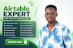 setup airtable database, airtable crm automation, interface, softr client webapp