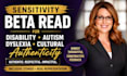 sensitivity beta read disability autism dyslexia cultural authenticity