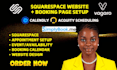 squarespace website with calendly, acuity scheduling, vagaro, simplybook me