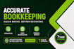 do bookkeeping, cleanup, and bank reconciliation in quickbooks online, xero wave