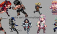 do pixel art character animation art design sprite sheet pixel game art scene