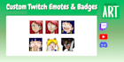 create custom anime style twitch emotes and badges