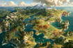 design a fantasy map illustration