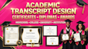 design pro award certificate diploma highschool transcript college transcript