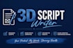 write a realistic and cinematic 3d script for your 3d animation