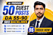 write and publish high da 90 dofollow SEO premium guest post link building