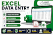 do excel data entry, PDF to excel, web research