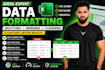 clean, format, merge, split excel data