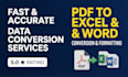 do PDF to excel, PDF to word conversion and document formatting