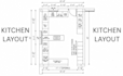 design restaurant floor plan, commercial kitchen, seating layout, and 3d render