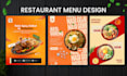 design menu for the restaurants and cafes