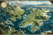 draw line art fantasy map illustration