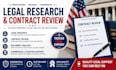 review contracts and perform comprehensive legal research