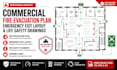do commercial fire evacuation plan emergency exit layout and life safety drawing
