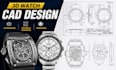 create 3d watch cad design, technical drawings, blender modeling and rendering