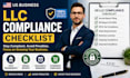 create a US llc compliance checklist for startups, ecommerce and small businesse
