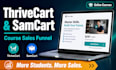 create thrivecart or samcart sales funnel for online courses