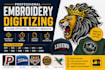 create professional embroidery digitizing and embroidery design