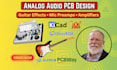design analog audio pcb for guitar effects, mic preamp and amplifier