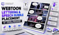 do professional webtoon lettering, comic typesetting and speech bubble placement