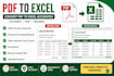 convert PDF to excel and clean messy data with 100 accuracy