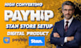create, design and optimize your payhip store for sales
