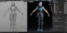 model 3d game characters in t pose and a pose
