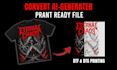clean up ai generated t shirt design for dtf dtg and screen printing
