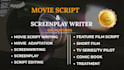 write movie script, screenwriting TV series scriptwriting, feature film script