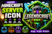 create a bold minecraft server icon and brand logo
