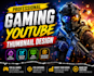 design professional gaming youtube thumbnails