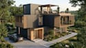 design modern 3d tiny house, container home, cabana home, small house, 3d render