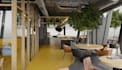 retrofit nostalgic restaurant interior, aesthetic bar, shopping mall,café render