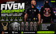 create custom fivem eup clothing, biker tattoo clothes vests chains and outfit