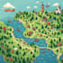 create event, tourist, and fantasy map illustration