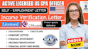 write income verfication letter self employment, rental or loan approval letter