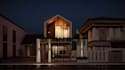 nordic house design,  concrete home, facade render, japandi exterior,bim render