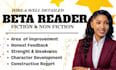 beta read sci fi paranormal ya romance critique manuscript honest beta reader