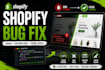 fix shopify bugs, errors and liquid coding issues