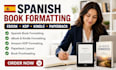 do spanish book formatting, ebook formatting, KDP formatting, book proofreading