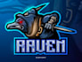 create awesome wall mural ninja raven mascot logo design
