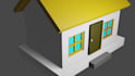 create a cute low poly 3d house model