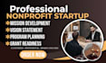 create a nonprofit startup plan and funding strategy