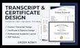 design professional college, school, universities transcript and ged certificate