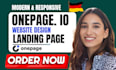 design onepage io website and onepage io german website that win client