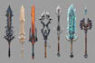 high quality weapon concept art for gaming and more