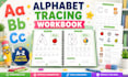 create kids tracing workbook, alphabet and numbers activity book
