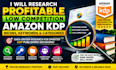 research profitable low competition amazon KDP niches, keywords and categories