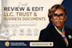 professionally review and edit llc trust business documents operating agreement