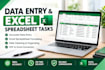 do accurate data entry and excel spreadsheet tasks